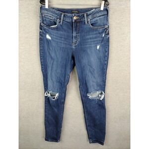 Silver Jeans Womens Jeans 34x31 Blue Denim Avery‎ Skinny Distressed Mom Casual